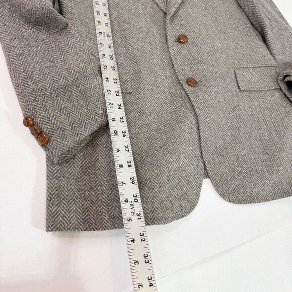 Vintage Tailored Classics by Levi Strauss Mens Jacket 42R Wool Herringbone Brown - Picture 4 of 7